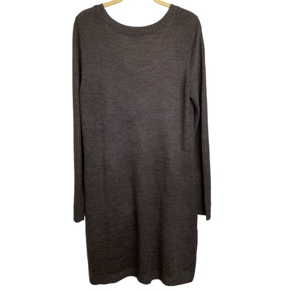 Alyx Womens Grey with Brown Undertones Scoop Neck Sweater Dress Size XL - Picture 2 of 8